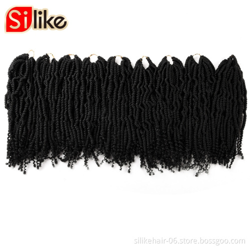 Top Quality 18 inch 24 strands Pre Twisted Passion Twist Crochet Hair Pre-looped Fluffy Crochet Braid Hair Ombre Synthetic Braid